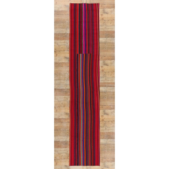 Vintage Turkish Striped Kilim Rug - 02'04 X 12'07 For Sale - Image 9 of 9