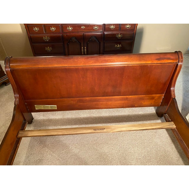Vintage Lexington Cherry Queen Sleigh Bed Chairish