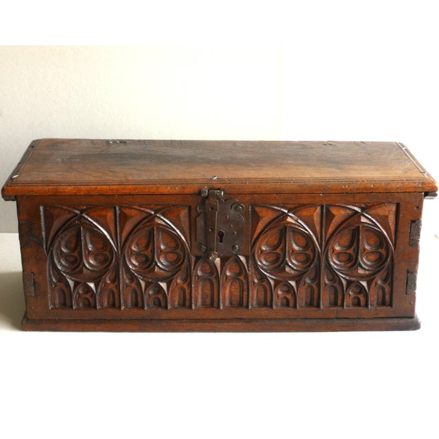 Small Antique Gothic-Style Chest, 1500s For Sale - Image 10 of 10
