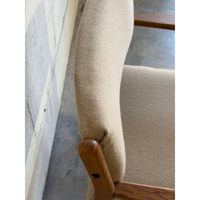 1960s Oak Armchair With Upholstered Seat Danish Mid-Century Modern Vintage For Sale - Image 5 of 11