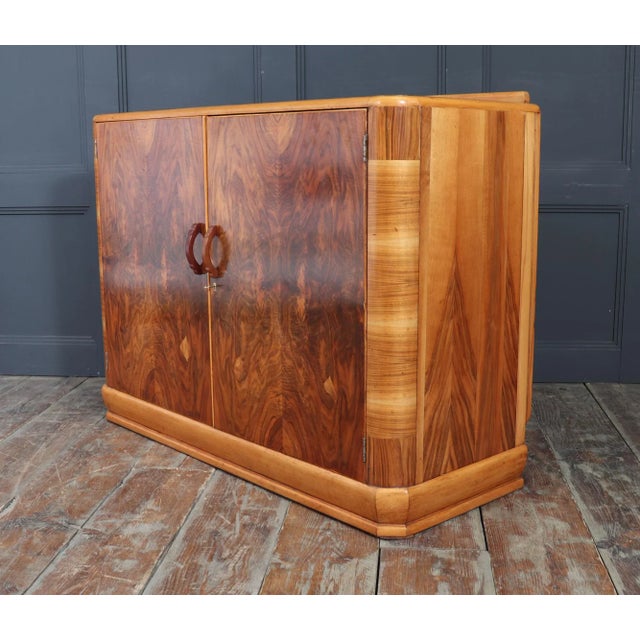 English Art Deco Walnut Sideboard, 1930s For Sale - Image 12 of 14