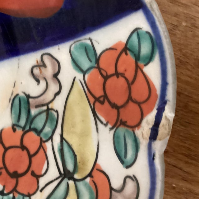 Antique Japanese Imari Porcelain Scalloped Hand Painted Plate Meiji Period (1868-1912) For Sale In Chicago - Image 6 of 11