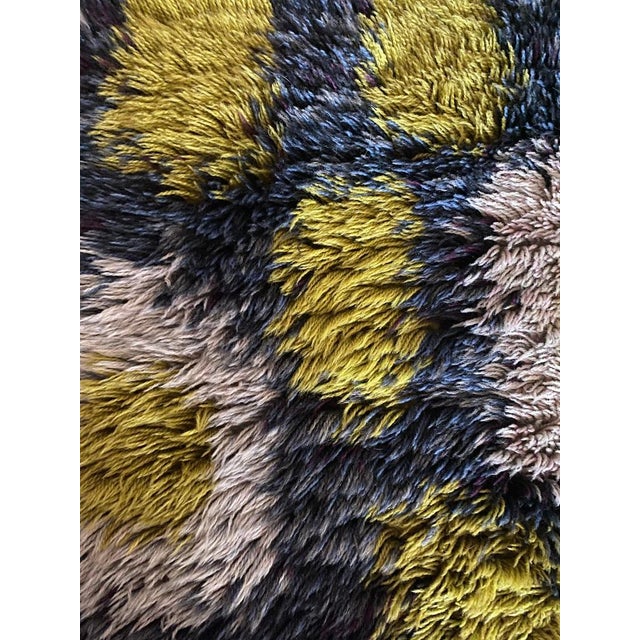 Mid-Century Modern Wool Rya Rug, 1960s For Sale - Image 13 of 18
