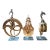 Collection of Three Antique Industrial Wood & Cast Iron Pulleys on Custom Display Stands For Sale