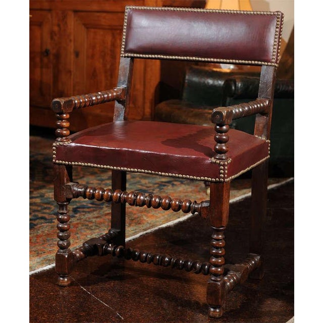 Victorian Early 19th Century Vintage Bobbin Turned Walnut Armchair For Sale - Image 3 of 9