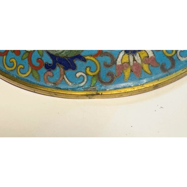 Metal 17th Century Pair of Late Ming Dynasty Cloisonné Censers For Sale - Image 7 of 11