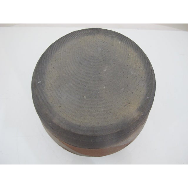 Ceramic Frank Boyden Oregon Studio Pottery With 2 Fish Design Round Lidded Jar Box For Sale - Image 7 of 10