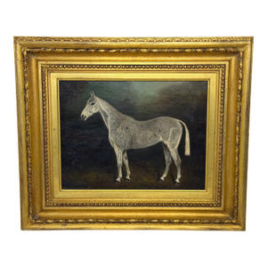 Grisette Grey Mare Equestrian Oil Painting Dated 1925 Painted From Life at Nantwich With Links to the Grosvenor Sporting Sphere and Cheshire Hunt
