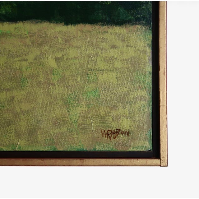 Late 20th Century Original Impressionist Oil Painting by William Rabon of Oklahoma Pastoral Landscape Scene Framed Mid-Century For Sale - Image 13 of 15