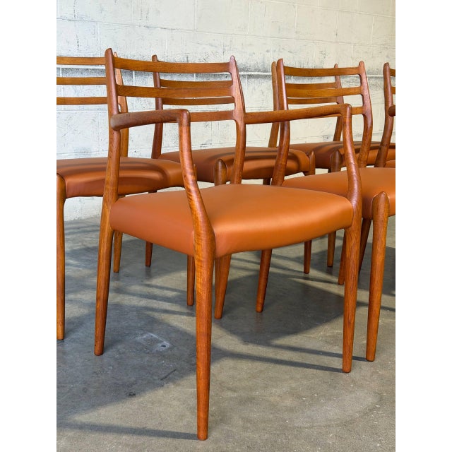 In Style of j.l. Moller Teak Model 78 and 62 Dining Chairs Set of 6 Danish Mid-Century Modern 1960s For Sale - Image 12 of 13