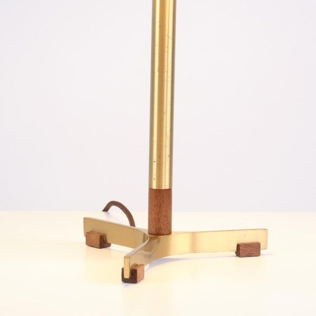 President Table Lamp in Teak and Brass by Jo Hammerborg for Fog & Mørup, 1960s For Sale - Image 6 of 10