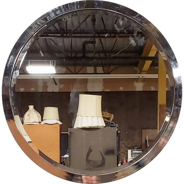 DIA - Design Institute America Vintage Polished Steel Mirror by Kaizo Oto for Dia For Sale - Image 4 of 4