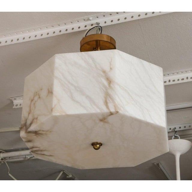 Metal Bespoke Eight-Sided Alabaster Fixture For Sale - Image 7 of 11