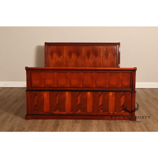 Century Furniture Biedermeier Style Yew Wood Queen Sleigh Bed For Sale In Philadelphia - Image 6 of 18