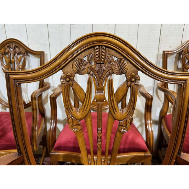English Regency Beechwood Armchairs, 1970s, Set of 12 For Sale - Image 10 of 18