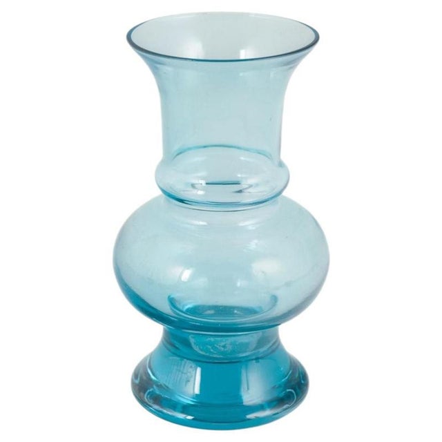 1970s Turquoise Blue Art Glass Vase by Tamara Aladin for Riihimäen Lasi, 1970s For Sale - Image 5 of 5