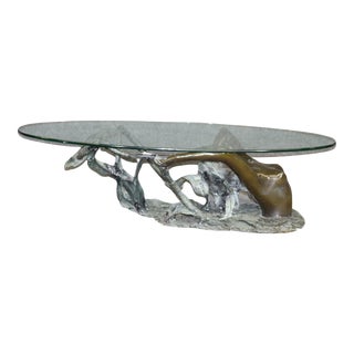 Solid Bronze Nude Woman Swimming or Mermaid Coffee Table For Sale