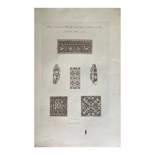 19th Century French Engraving of Renaissance Venetian Lace Designs For Sale
