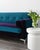 Textile Custom Reimagined 88" Mid-Century Modern Style Two-Tone Teal Velvet and Dark Purple Mohair Sofa For Sale - Image 7 of 7