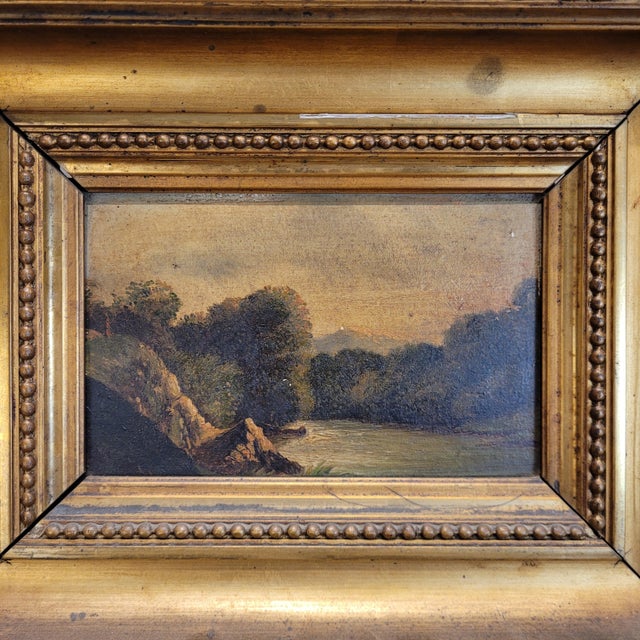 French Artist, River Landscape, 19th Century, Oil on Panel, Framed For Sale - Image 6 of 18