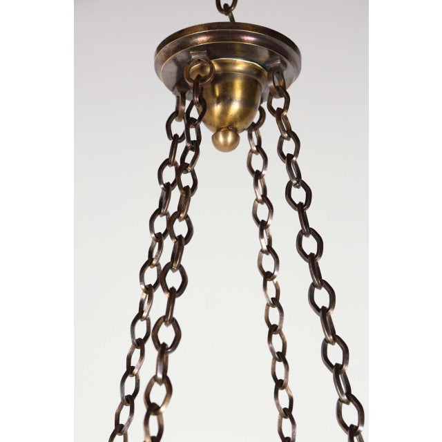 Metal Arts and Crafts Hammered Copper and Iron Fixture For Sale - Image 7 of 10
