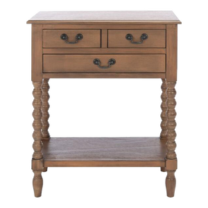 Athena 3 Drawer Console Table - Brown
