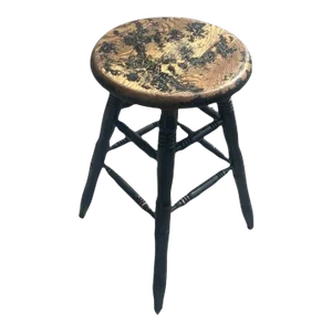 20Thc Plank Seat Original Painted Stool