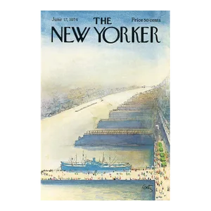 1974, New Yorker Magazine Cover, June 17 (Arthur Getz), Original Vintage Cover, New York City, Piers