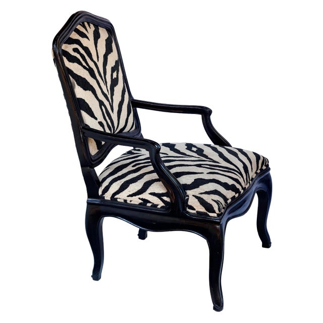 Vintage Faux Zebra Upholstered Chair, Pair For Sale - Image 4 of 15