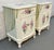 French Provincial Mid 20th Century Pair of French Provincial Hand-Painted Floral Night Stands For Sale - Image 3 of 16