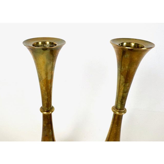 Mid-Century Modern Brass Candlestick attributed to Jens Quistgaard, 1970s, Set of 2 For Sale - Image 4 of 8