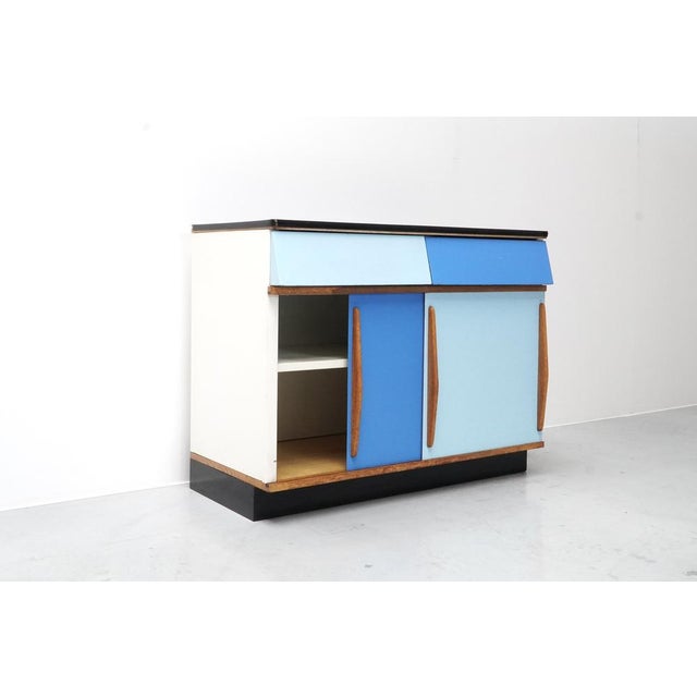 Rare kitchen cabinet designed by Belgian architect Willy Van Der Meeren and produced by Tubax in the mid-1950s. This...