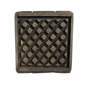 Antique Indian Wood Print Block Panel / Wall Object