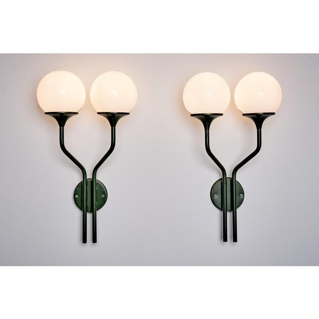 Gold Wall Sconce with Two Globes by Goffredo Reggiani for Lampadari Reggiani, 1960s For Sale - Image 8 of 15