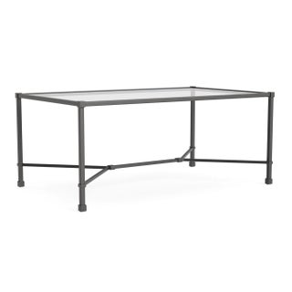 Brown Jordan Venetian 26" x 43" Coffee Table, Textured Pewter frame For Sale