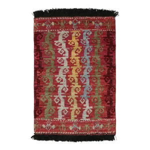 Rug & Kilim’s Caucasian Tribal Rug in Red With Vine Scroll Pictorials