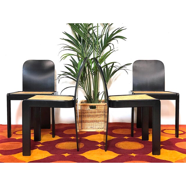 1970s Vintage Italian Chairs by Pierluigi Molinari for Pozzi, 1970s, Set of 4 For Sale - Image 5 of 18