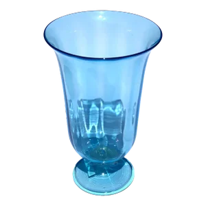 Vintage Mid 20th Century Aqua Glass Footed Vase