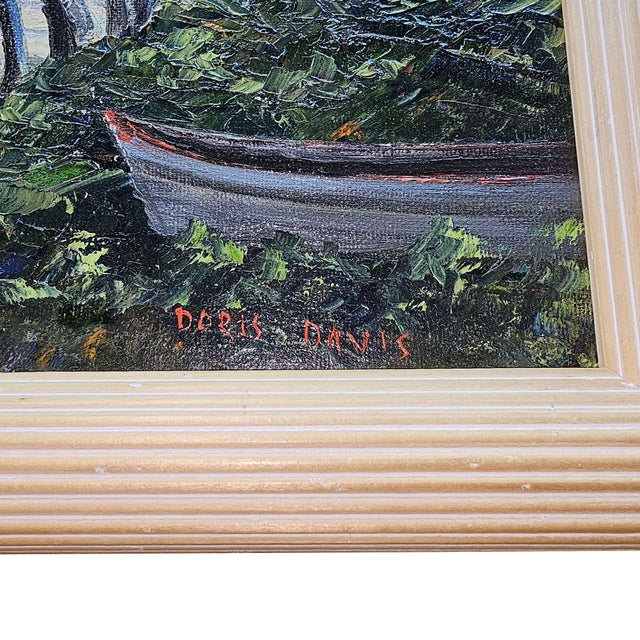 1980s Hawaiian Landscape Oil on Board by Daris Davis in Tropical Wood Frame For Sale In Los Angeles - Image 6 of 8