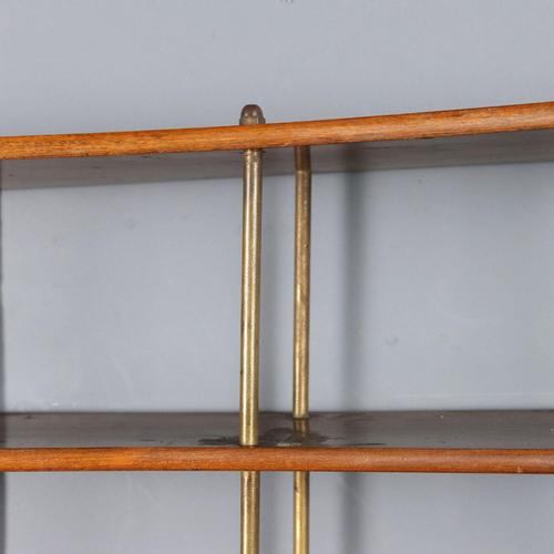 Wood Vintage Shelf in Walnut and Brass, Italy, 1950s For Sale - Image 7 of 12