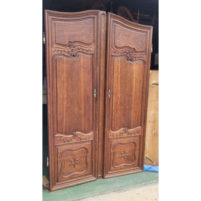 A Pair of French Oak Antique Intetior Doors For Sale - Image 4 of 11