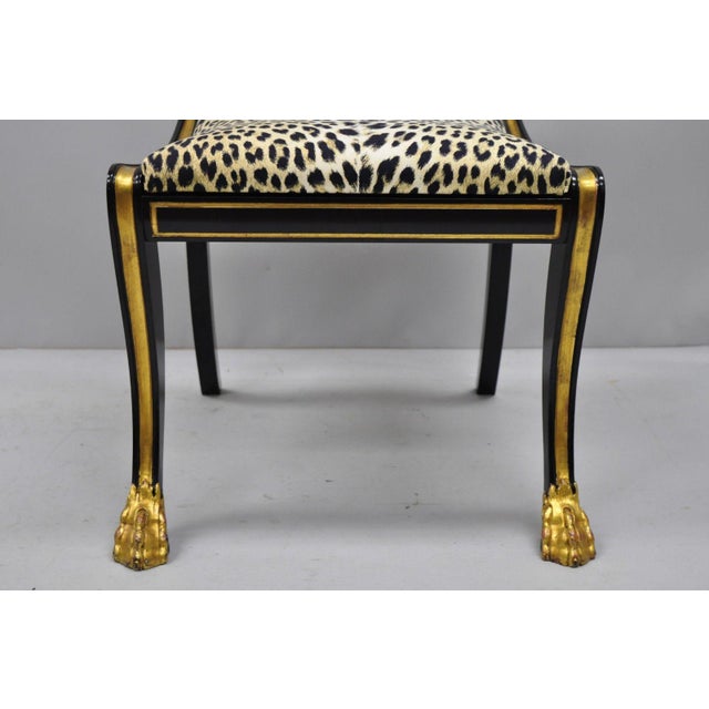 Black and Gold Regency Style Paw Feet Dining Chairs Set of 6 Chairish