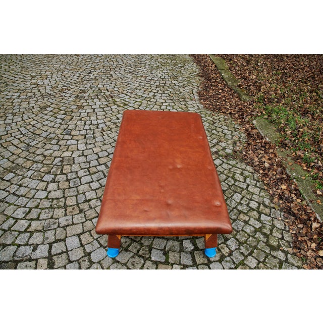 Brown Large Gym Table in Leather, 1930 For Sale - Image 8 of 10