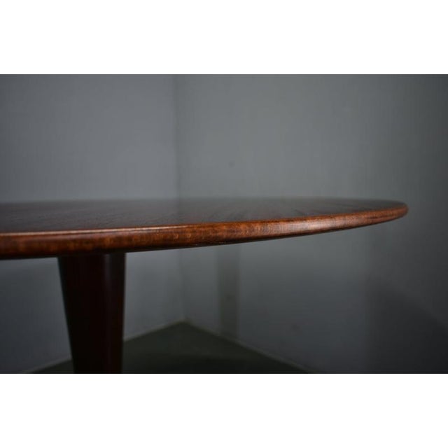 Round Mahogany Table by Drevotvar Jablonne, Czechoslovakia, 1970s For Sale - Image 4 of 18