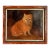 Distressed Antique Dog Oil Painting Framed, Late 1800's Portrait of a Dog For Sale