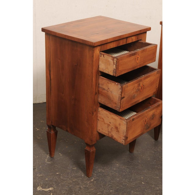 Italian Italian Pair Antique 3-Drawer Side Chests For Sale - Image 3 of 13