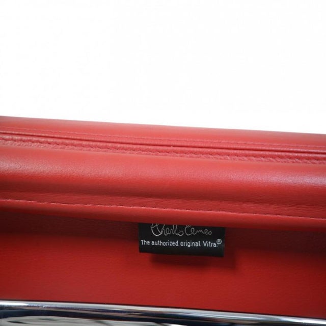 EA-208 Chair in Red Leather by Charles Eames, 2005 For Sale - Image 14 of 15