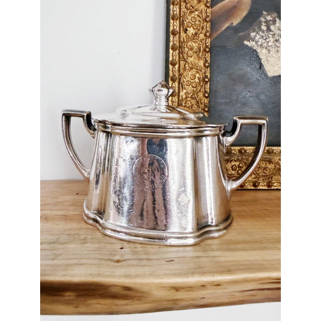 Reed & Barton Vintage Silver Plated Southern Railway Sugar Bowl For Sale - Image 4 of 6