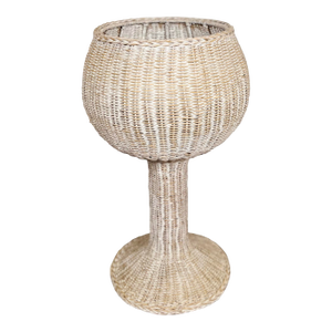 Vintage Retro Round Tulip Base Wicker Planter