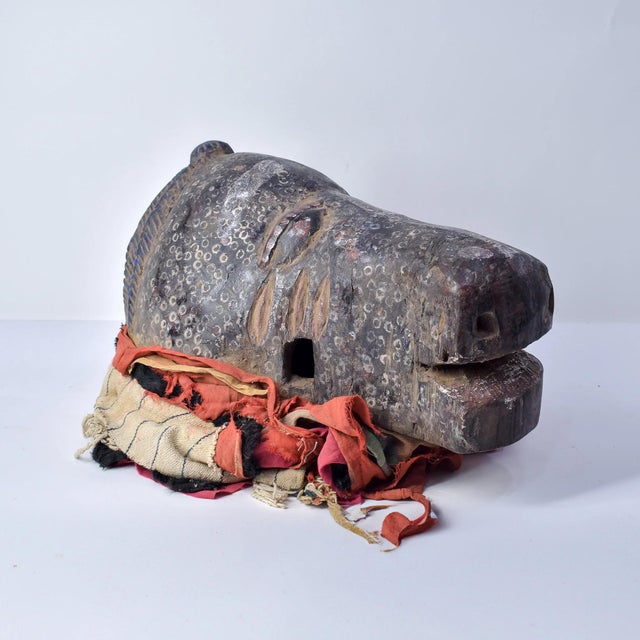 Early 20th Century Yoruba Egungan Mask with Fabric Nigeria For Sale - Image 17 of 17
